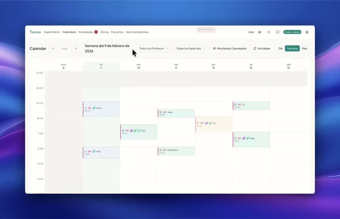 Demo completa de Turno